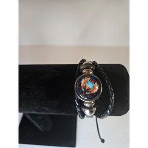Black Braided Bracelet with Harry Potter Inspired Ravenclaw Charm